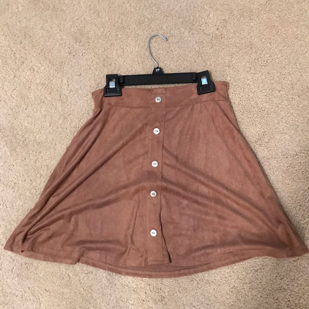 Brown suede mini skirt, size small!